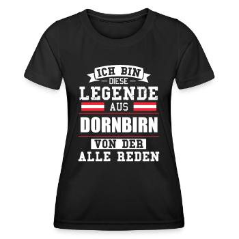 Stadt Dornbirn Österreich Legende Spruch - Frauen Funktions-T-Shirt - Schwarz - Vorne - AI Model Female 172 light (172cm)