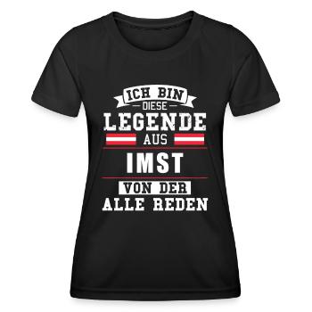 Stadt Imst Österreich Legende Spruch - Frauen Funktions-T-Shirt - Schwarz - Vorne - AI Model Female 172 light (172cm)