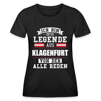 Stadt Klagenfurt Österreich Legende Spruch - Frauen Funktions-T-Shirt - Schwarz - Vorne - AI Model Female 172 light (172cm)