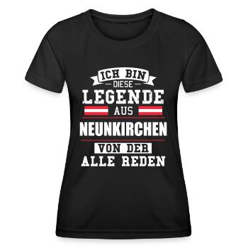 Stadt Neunkirchen Österreich Legende Spruch - Frauen Funktions-T-Shirt - Schwarz - Vorne - AI Model Female 172 light (172cm)