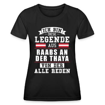 Stadt Raabs an der Thaya Österreich Legende Spruch - Frauen Funktions-T-Shirt - Schwarz - Vorne - AI Model Female 172 light (172cm)