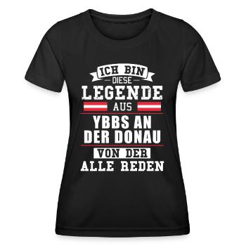 Stadt Ybbs an der Donau Österreich Legende Spruch - Frauen Funktions-T-Shirt - Schwarz - Vorne - AI Model Female 172 light (172cm)