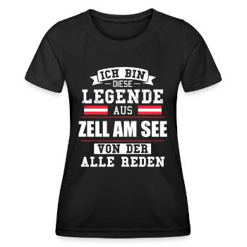 Stadt Zell am See Österreich Legende Spruch - Frauen Funktions-T-Shirt - Schwarz - Vorne - AI Model Female 172 light (172cm)