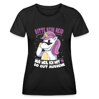 Bitte Kein Neid Weil Ich Mit 19 So Gut Aussehe - Frauen Funktions-T-Shirt - Schwarz - Vorne - AI Model Female 172 light (172cm)