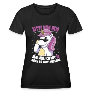 Bitte Kein Neid Weil Ich Mit 55 So Gut Aussehe - Frauen Funktions-T-Shirt - Schwarz - Vorne - AI Model Female 172 light (172cm)
