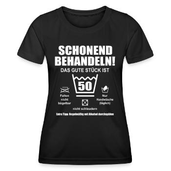 Schonend Behandeln 50 Jahre Geburtstag 50ter - Frauen Funktions-T-Shirt - Schwarz - Vorne - AI Model Female 172 light (172cm)