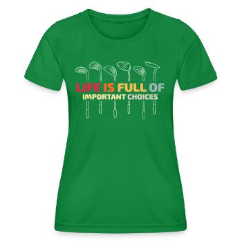 Golf Golfschläger - Frauen Funktions-T-Shirt - Kelly Green - Vorne - AI Model Female 172 dark (172cm)