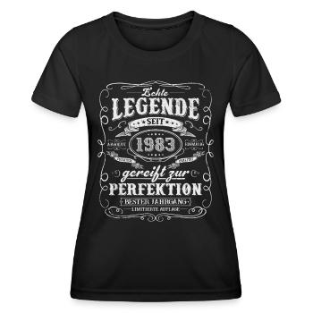 Legende seit 1983 - Frauen Funktions-T-Shirt - Schwarz - Vorne - AI Model Female 172 light (172cm)