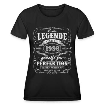 Legende seit 1998 - Frauen Funktions-T-Shirt - Schwarz - Vorne - AI Model Female 172 light (172cm)