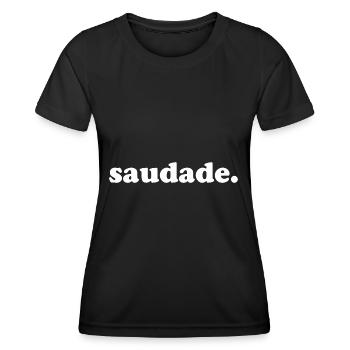 Portuguese expression "Saudade" - Women's Functional T-Shirt - black - Front - AI Model Female 172 light (172cm)