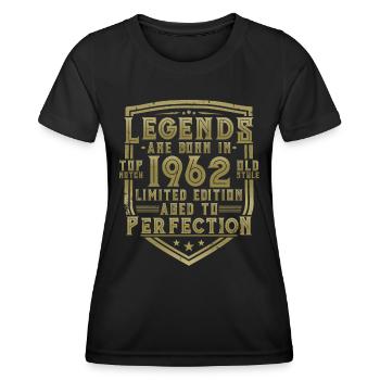1962 Vintage Born Legends Vintage Anniversaire - T-shirt sport Femme - noir - Devant - AI Model Female 172 light (172cm)