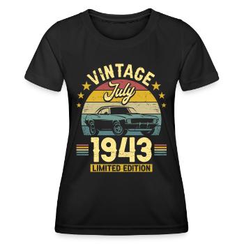 Birthday Party July 1943 80 years anniversary - Women's Functional T-Shirt - black - Front - AI Model Female 172 light (172cm)