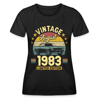 Birthday Party August 1983 40 years anniversary - Women's Functional T-Shirt - black - Front - AI Model Female 172 light (172cm)