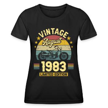 Biker Party August 1983 40 years anniversary - Women's Functional T-Shirt - black - Front - AI Model Female 172 light (172cm)