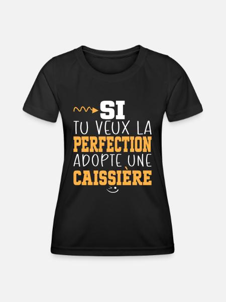 Métier Humour Femme Caissière - T-shirt sport Femme - noir