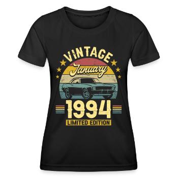 Birthday January 1994 30 Years Anniversary - Women's Functional T-Shirt - black - Front - AI Model Female 172 light (172cm)