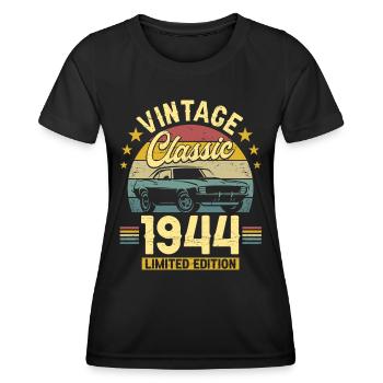 Vintage Car Year 1944 80 Years Anniversary - Women's Functional T-Shirt - black - Front - AI Model Female 172 light (172cm)