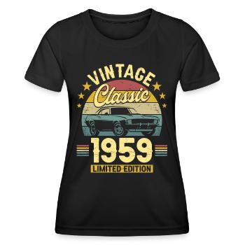 Vintage Car Year 1959 65 Years Anniversary - Women's Functional T-Shirt - black - Front - AI Model Female 172 light (172cm)