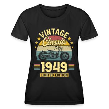 Motorcycle Year 1949 Biker 75 Years Anniversary - Women's Functional T-Shirt - black - Front - AI Model Female 172 light (172cm)