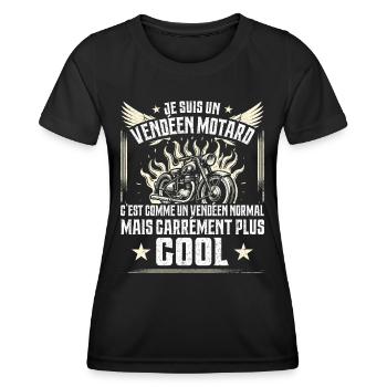 Carrément Plus Cool Vendéen Motard Cadeau Moto - T-shirt sport Femme - noir - Devant - AI Model Female 172 light (172cm)