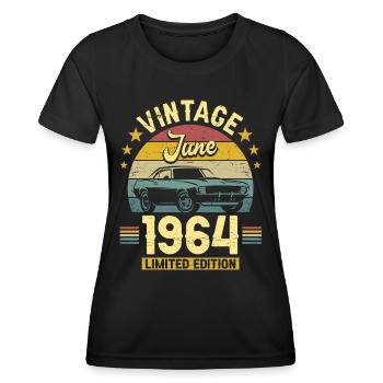 Juni 1964 Auto 60 Jahre Jubiläum - Frauen Funktions-T-Shirt - Schwarz - Vorne - AI Model Female 172 light (172cm)