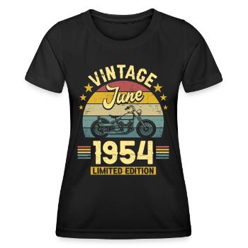 Biker 70 Years Old 1954 June 70 Years Anniversary - Women's Functional T-Shirt - black - Front - AI Model Female 172 light (172cm)