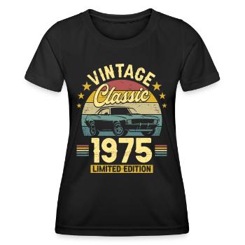 Car Year Vintage 1975 50 Years Anniversary - Women's Functional T-Shirt - black - Front - AI Model Female 172 light (172cm)