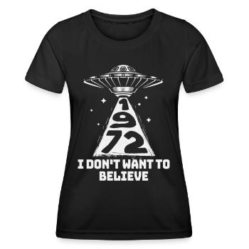 Soucoupe Volante Vintage 1972 50 Ans Anniversaire - T-shirt sport Femme - noir - Devant - AI Model Female 172 light (172cm)