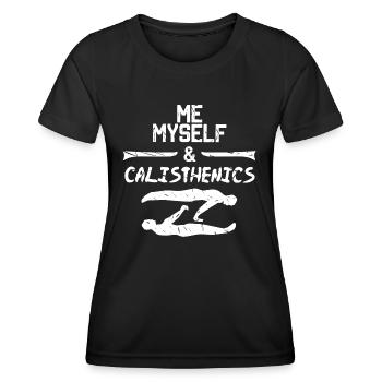 Moi, moi-même, & Gymnastique, Street Workout fitness - T-shirt sport Femme - noir - Devant - AI Model Female 172 light (172cm)