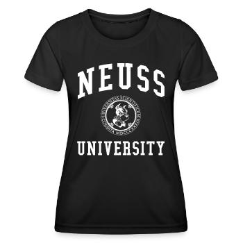 Neuss University Universität Hochschule Uni - Frauen Funktions-T-Shirt - Schwarz - Vorne - AI Model Female 172 light (172cm)
