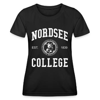 North Sea College University College - Women's Functional T-Shirt - black - Front - AI Model Female 172 light (172cm)