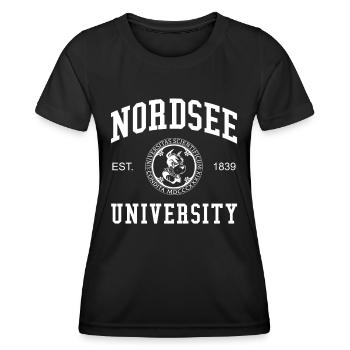 Nordsee University Universität Hochschule Uni - Frauen Funktions-T-Shirt - Schwarz - Vorne - AI Model Female 172 light (172cm)