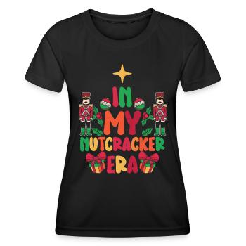 Weihnachten Xmas Spruch In My Nutcracker Era - Frauen Funktions-T-Shirt - Schwarz - Vorne - AI Model Female 172 light (172cm)
