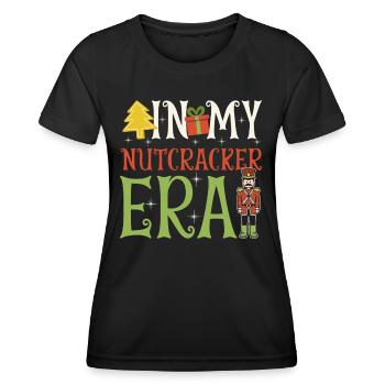Weihnachten Xmas Spruch In My Nutcracker Era - Frauen Funktions-T-Shirt - Schwarz - Vorne - AI Model Female 172 light (172cm)