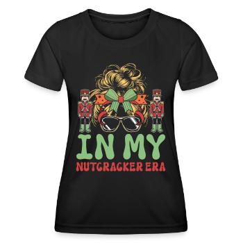 Weihnachten Xmas Spruch In My Nutcracker Era - Frauen Funktions-T-Shirt - Schwarz - Vorne - AI Model Female 172 light (172cm)