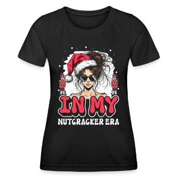 Weihnachten Xmas Spruch In My Nutcracker Era - Frauen Funktions-T-Shirt - Schwarz - Vorne - AI Model Female 172 light (172cm)