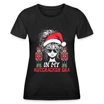 Weihnachten Xmas Spruch In My Nutcracker Era - Frauen Funktions-T-Shirt - Schwarz - Vorne - AI Model Female 172 light (172cm)