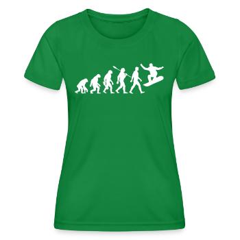 Evolution - Snowboard - Snowboarden - Wintersport - Frauen Funktions-T-Shirt - Kelly Green - Vorne - AI Model Female 172 dark (172cm)