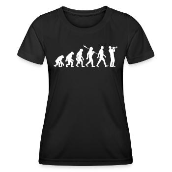 Evolution - Trompete - Musiker - Blasinstrument - Frauen Funktions-T-Shirt - Schwarz - Vorne - AI Model Female 172 light (172cm)