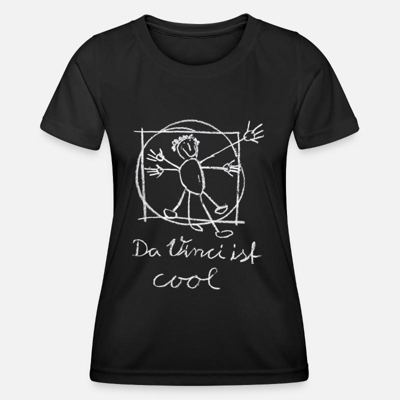 da Vinci's cool, Vitruvius, children's art - Women's Functional T-Shirt - black