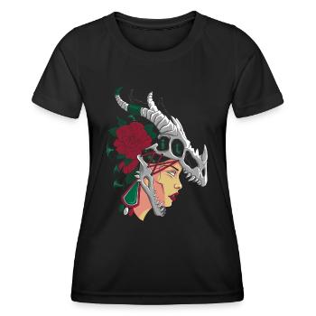 Aztec Woman Strong Mexican Girl Mexico - Frauen Funktions-T-Shirt - Schwarz - Vorne - AI Model Female 172 light (172cm)