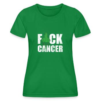 Fuck Cancer Feuille de cannabis THC CBD Healthcare Weed - T-shirt sport Femme - vert - Devant - AI Model Female 172 dark (172cm)