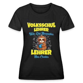 Volksschullehrer Volksschule Lehrkraft Lehrer - Frauen Funktions-T-Shirt - Schwarz - Vorne - AI Model Female 172 light (172cm)