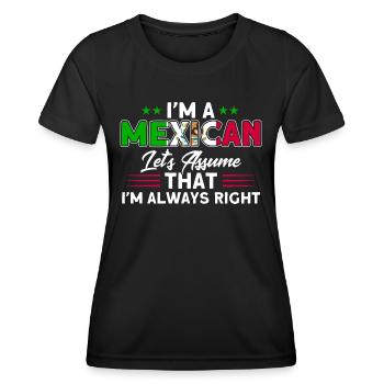 Mexikanische Flagge Mexikanische Wurzeln Geschenk - Frauen Funktions-T-Shirt - Schwarz - Vorne - AI Model Female 172 light (172cm)