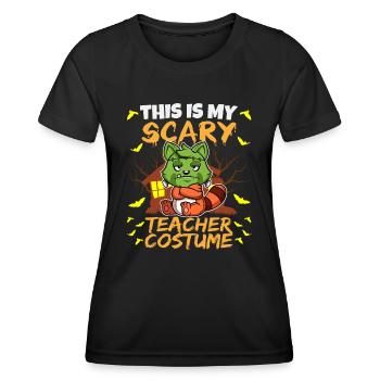 C’est mon effrayant professeur Costume School Halloween - T-shirt sport Femme - noir - Devant - AI Model Female 172 light (172cm)
