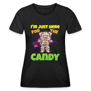 I'm Just Here For The Candy Scary Halloween Beast - Frauen Funktions-T-Shirt - Schwarz - Vorne - AI Model Female 172 light (172cm)