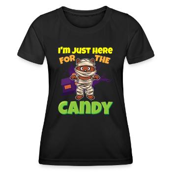 I'm Just Here For The Candy Scary Halloween Beast - Frauen Funktions-T-Shirt - Schwarz - Vorne - AI Model Female 172 light (172cm)