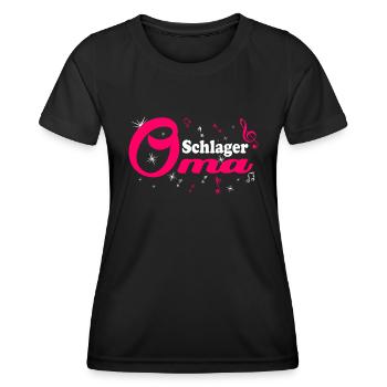 Schlager Grandma Costume Schlager Party Outfit - Women's Functional T-Shirt - black - Front - AI Model Female 172 light (172cm)