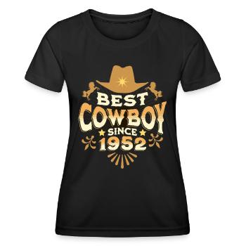 Cowboy Born In 1952 Birthday Man 70 Years Old - Women's Functional T-Shirt - black - Front - AI Model Female 172 light (172cm)