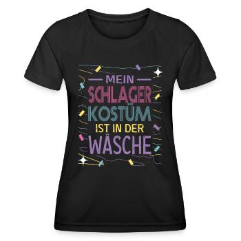 Mein Schlager Kostüm ist in der Wäsche - Frauen Funktions-T-Shirt - Schwarz - Vorne - AI Model Female 172 light (172cm)